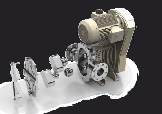 Acionamento por correia dentada Rotor Selo Carcaça do rotor Mancal do rolamento Dispositivo de ajuste de rotor Tampa dianteira Facilidade na manutenção Manutenção Total no Local ao invés de