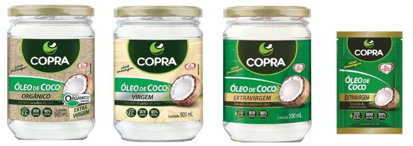 Óleo de Coco Extravirgem A linha de Óleo de Coco Extravirgem, carro-chefe da empresa, é apresentada nas versões: Óleo