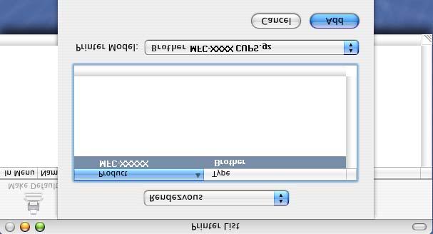 4 a 10.3.X Ir para G Para utilizadores de Mac OS X 10.4 Ir para H G Faça a selecção mostrada abaixo. (Para Mac OS X 10.