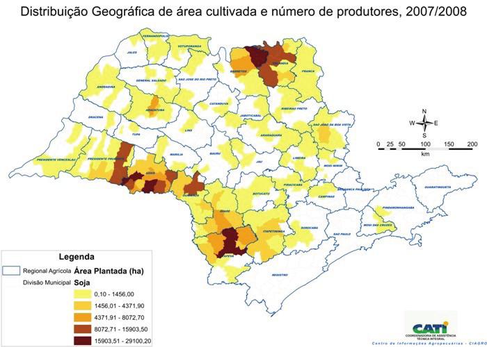 62 ENCONTRO REGIONAL SOBRE TECNOLOGIAS DE PRODUÇÃO DE MILHO E SOJA O Norte é uma das regiões produtoras de soja mais importantes do Estado de São Paulo (SÃO PAULO, 2009).