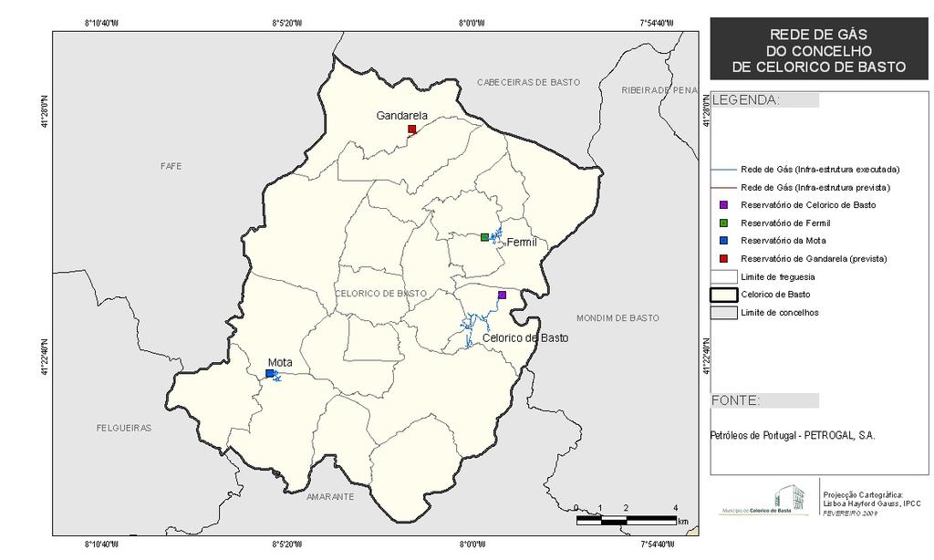 Mapa 40 - Redes de gás do concelho de Celorico de Basto 8.