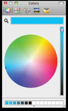 EDITOR DE CORES 1 (MAC) 1. Guias (várias maneiras de selecionar cores): 6 5 2 3 4 Selecione um matiz ou tintas e o valor (luz).