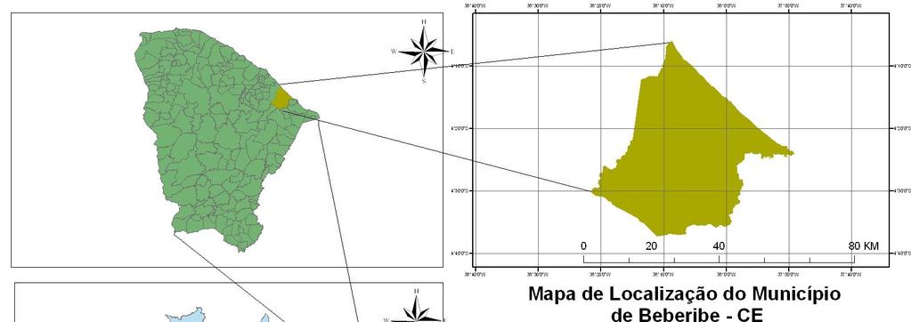 atrativo turístico regional.o município está localizado, no litoral norte do Nordeste brasileiro, na planície litorânea cearense a 84 km da capital cearense. (figura 01).