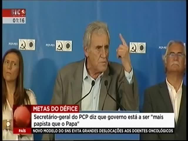 Jerónimo de Sousa criticou as metas definidas pelo Governo para o
