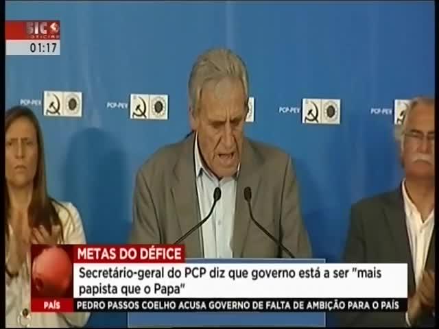 Comentários de Jerónimo de Sousa, secretário-geral do PCP.