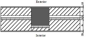 Legenda: Figura 4.9 - Pormenor construtivo do pilar na parede exterior revestido com XPS O segundo caso de ponte térmica plana existente nas paredes exteriores são as caixas de estores.
