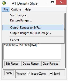 Fig.65 Fig.66 Figura 65: Acesso a opção File > Output Ranges To EVFs.