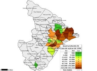 Mudança da Atividade Canavieira nos Principais Municípios Produtores do Estado de 11 Fonte: IBGE (2007) Fig.