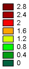 As Figuras 3 e 4 mostram a influência das variáveis vazão de ar (Qrot) e pressão do ar (Par) para uma pressão na linha do Venturi (Pb) no valor de 3 bar (nível zero para a variável