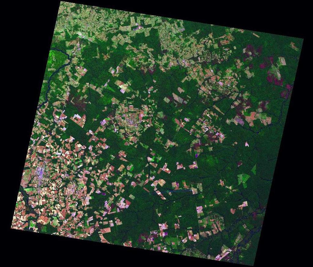 Figura 2. Área de Estudo. Foram utilizadas as bandas 1, 2, 3, 4,.5 e 7 de uma imagem do sensor TM-LANDSAT 5 obtida em 2 de julho de 2008, correspondendo órbita/ponto 227/68.