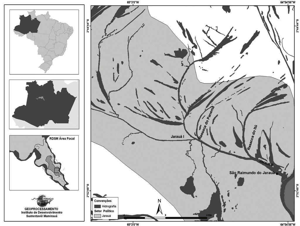 UAKARI, v.5, n.2, p. 49-58, dez. 2009 As atividades experimentais para o manejo de jacarés foram iniciadas em 2004, no setor Jarauá da RDSM.