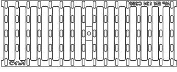 auto-limpeza; Fixação por cavilha e parafuso. V Secção em V Drainage channel with "V" section that maximizes the hydraulic capacity and self-cleaning; Screw and bar fixation.