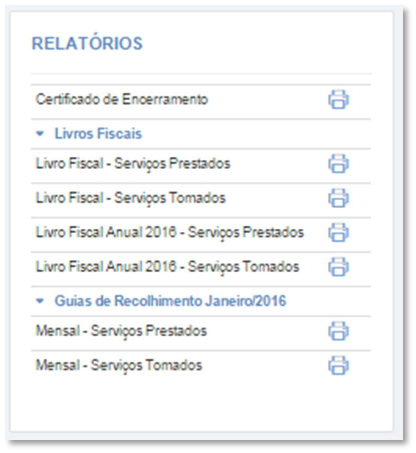 8. Poderá a qualquer momento efetuar uma consulta ás notas fiscais declaradas no período. Os relatórios apresentam a posição unificada dos lançamentos.