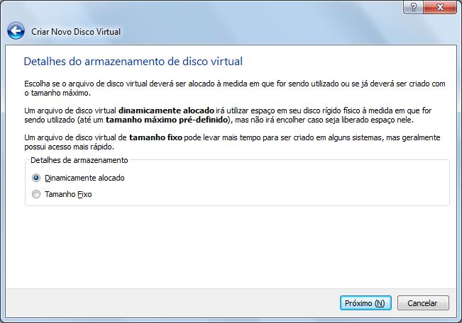 Virtual Box (Criando uma VM)