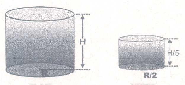 r = 3,75cm 3) Um reservatório para álcool tem a forma de um cilindro reto com 16m de altura e 8m de diâmetro da base. Qual a capacidade, em litros, do reservatório? v= 803.