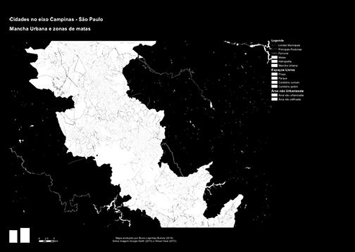 conservação, recreação e convívio. Mapa de mancha urbana com as massas arbóreas mais expressivas.