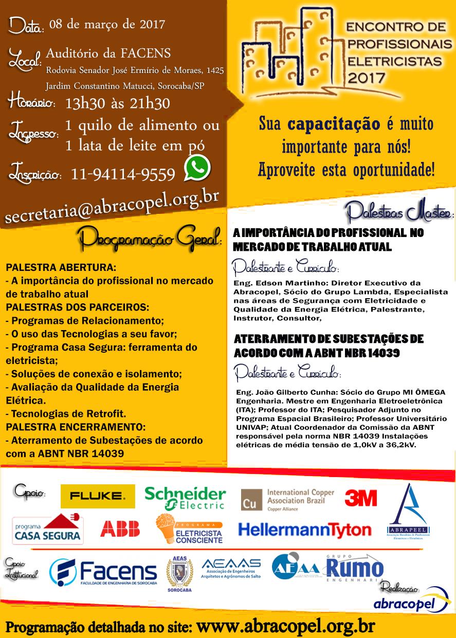 O primeiro Encontro dos Engenheiros de 2017 contemplará os Seminários a seguir: Acompanhe nossa página no Facebook e fique sabendo mais detalhes dos eventos!