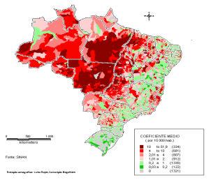 9 Distribuição das UFs segundo níveis endêmicos Brasil 2003* RR AP Hiperendêmico - 20 casos/10.000 hab. AC AM RO MT PA TO GO MA CE PI BA RN PB PE AL SE Distrito Federal Muito Alto - 10 20 casos/10.