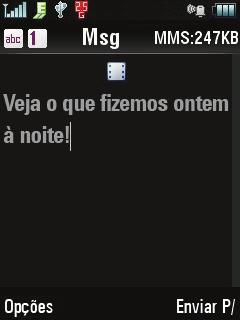 enviá-lo em uma mensagem. Para fazer isso, pressione Opções > Config.