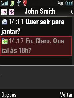 Isso significa que todas as mensagens de texto, recebidas e enviadas ao mesmo contato, são