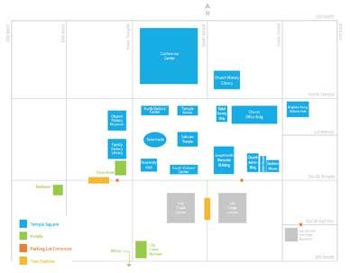 Chegando a Praça do Templo A parte mais importante de sua viagem a Praça do Templo é encontrar seu caminho aqui! Localizada no coração de Salt Lake City, ela não é difícil de encontrar.