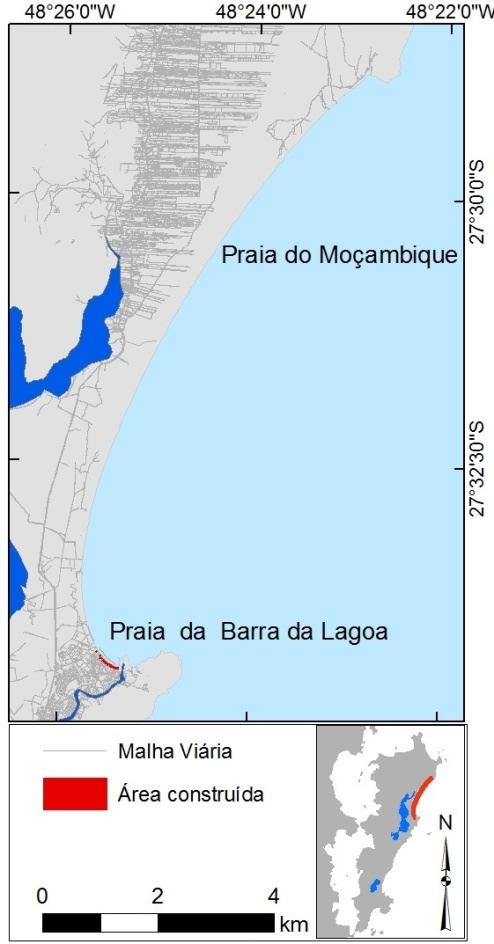 146 Figura 55. Área construída na área em perigo da Praia Barra da Lagoa/Moçambique apresentada na cor vermelho.