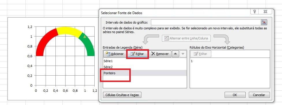 13. Na janela que se abrirá, defina os valores de X e Y utilizando os intervalos criados.