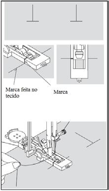 1. Selecione um dos padrões de casa de botão existentes. 2. Coloque a sapatilha para casa de botão. 3. Insira o botão na sapatilha, como mostrado na página anterior. 4.