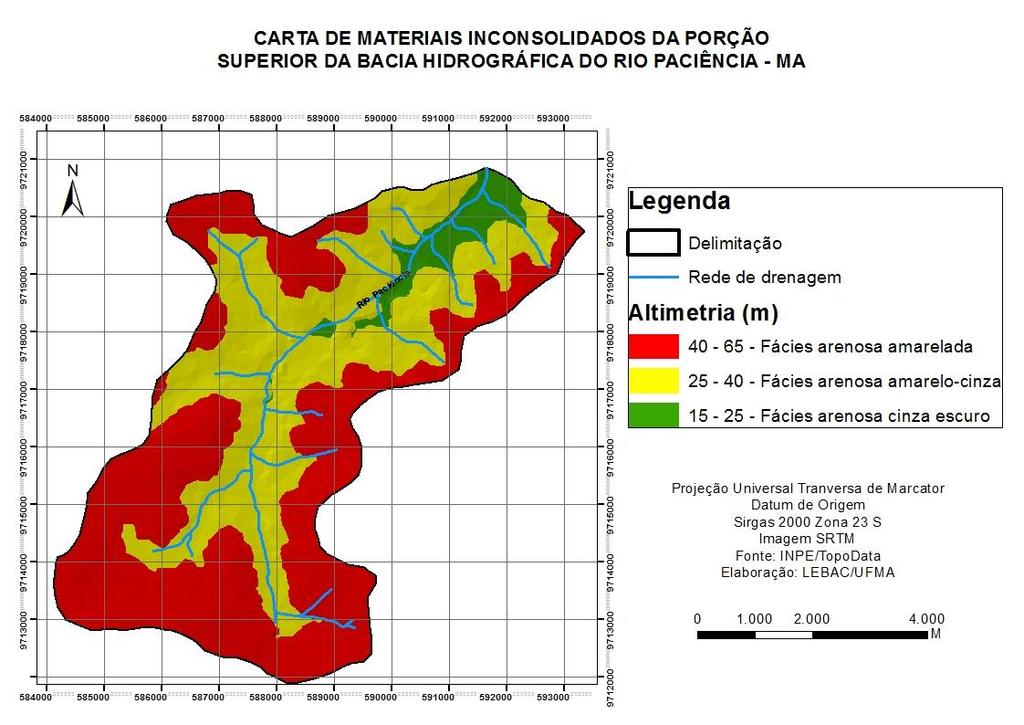 Foto 01: Perfil do solo arenoso do topo do tabuleiro Rio Paciência - MA.