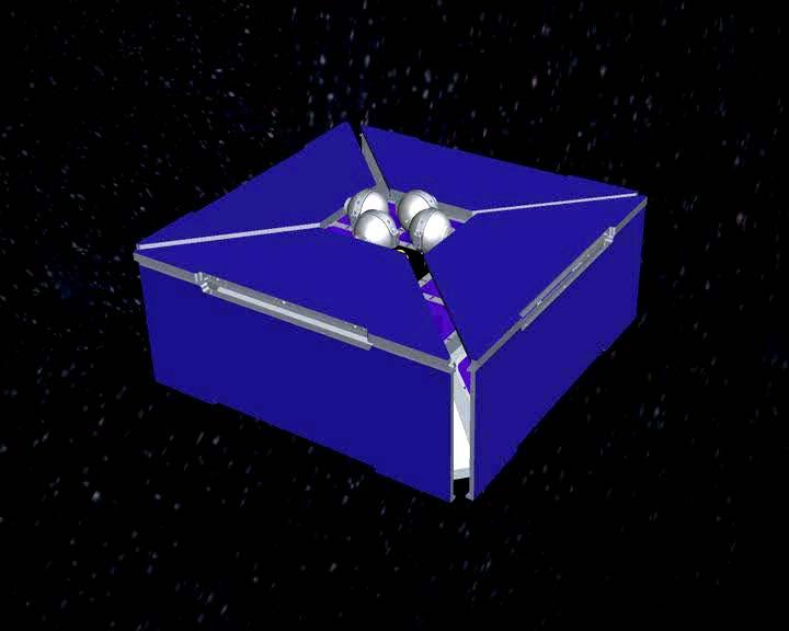 Exemplo de satélite científico Animação mostrando as