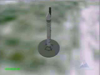 Animação que simula o lançamento do satélite de observação da Terra Ikonos.