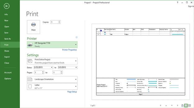 2. Selecione Configurar página e escolha o Tamanho de