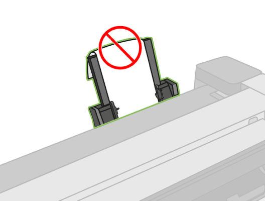 Verifique se as folhas estão ajustadas e centralizadas corretamente na bandeja.