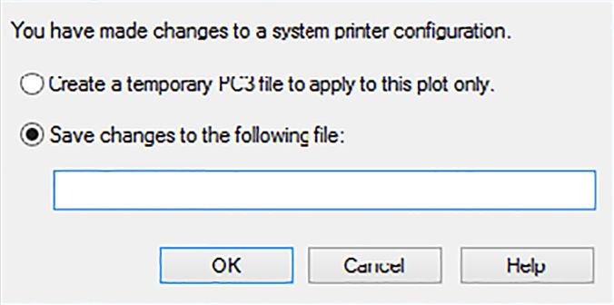 11. Pressione o botão OK e salve as mudanças de configuração em um arquivo PC3.