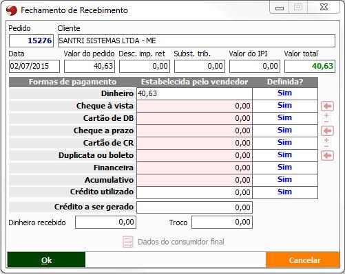 formas de pagamento citadas acima; O produto a ser inserido no pedido deverá estar ativo, não poderá ser produto de tintométrico; O tipo de entrega desse item será entrega no ato, porém se o pedido