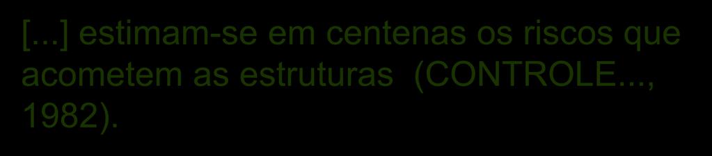 .. (1982), estimam-se em centenas os riscos que acometem as