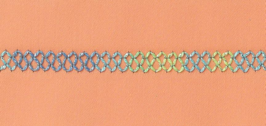 Pontos Decorativos Costurando-Trabalhando com Bobina Costura com Movimento Livre A bobina pode ser cheia com diferentes materiais. Para adicionar textura em costura livre.