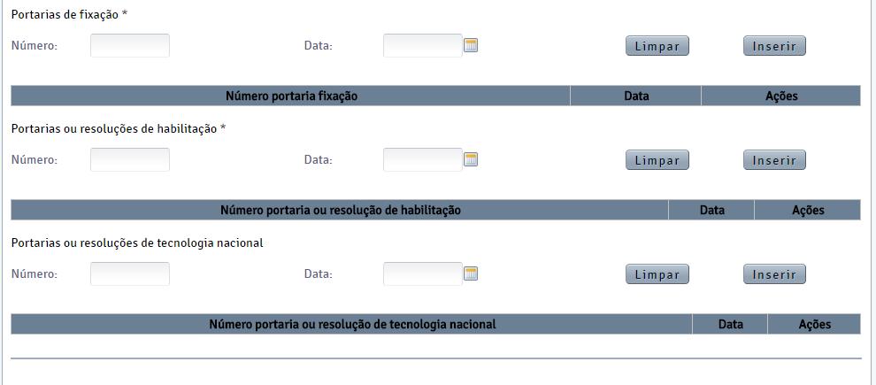 Formulário do Produto Características