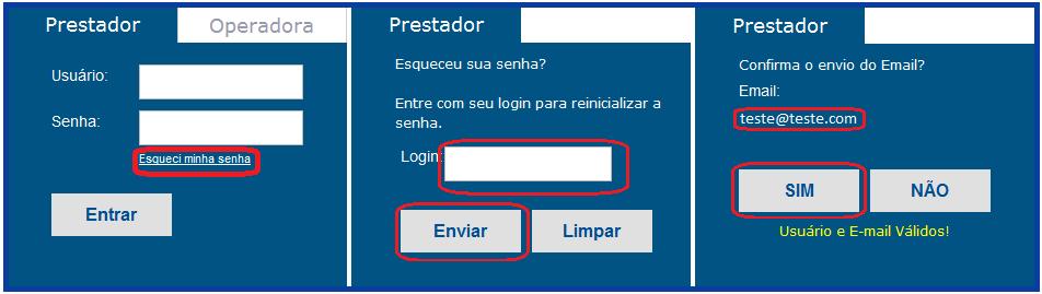 Caso não lembre a senha, clique no link Esqueci minha Senha.