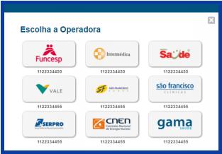 Após o login selecione a operadora para qual deseja navegar.