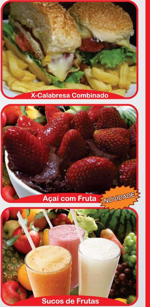 956 N º 06 - X - Tudo + Fritas 957 N º 07 - X - Filet Migon + Fritas 959 N º 08 - Beirute de Filet Mignon + Fritas_ Açaí na Tigela / Salada de Frutas 246 Açaí na tigela simples 247 Açaí na tigela com