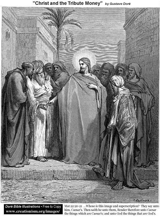 Jesus paga o Tributo Cristo e o pagamento do tributo, Gustav Dore Fonte: www.wikiart.