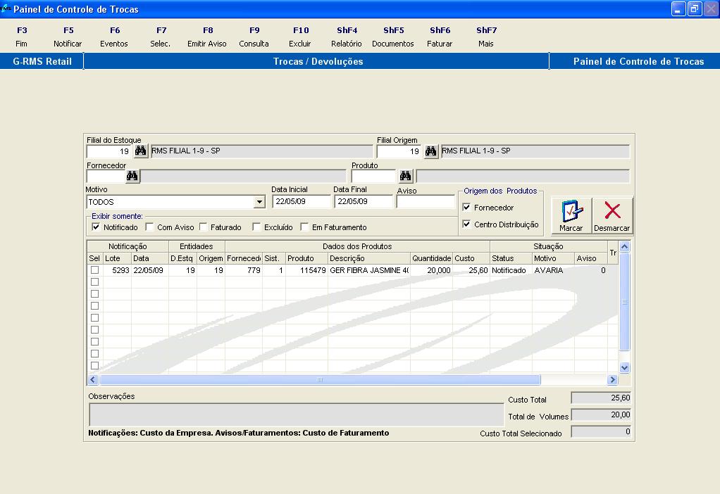 Verificando VGICEXTR Extrato