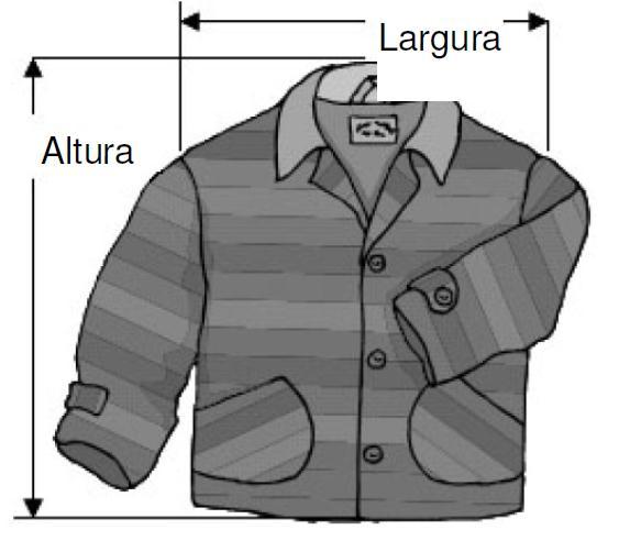 Itens de Vestuário Esses itens poderão ser medidos em seu