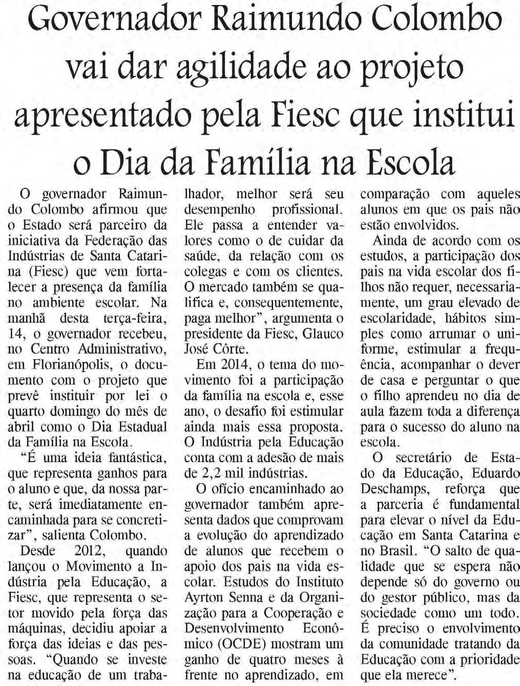 Título: Entidades propõem que Dia da Família na Escola vire lei - Data: