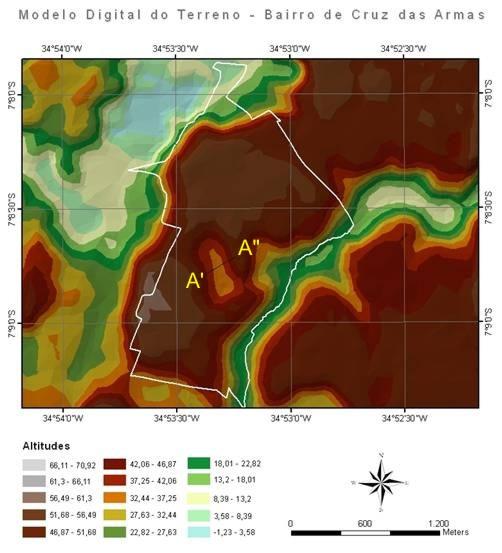 Topography Mission) contidas na folha 07_36_ZN, disponível no Banco de Dados Geomorfométricos do Brasil (TOPODATA/INPE).