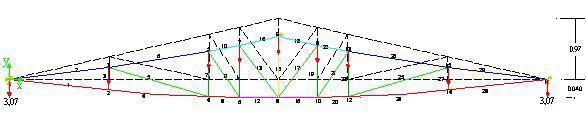 Tabela 10 Parâmetros otimizados da estrutura Pratt sem terças definidas (Caso 4).