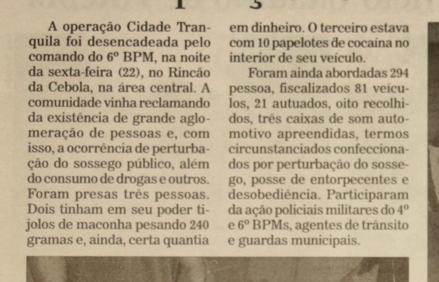 O critério de escolha dessa notícia se deu por um provável conflito no uso do espaço urbano e sua possibilidade de ser atravessada