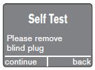 A barra de progresso no display indica o estado do teste.