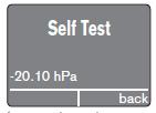 Após completar os testes dos componentes, o display mostra uma mensagem para remover o pino.